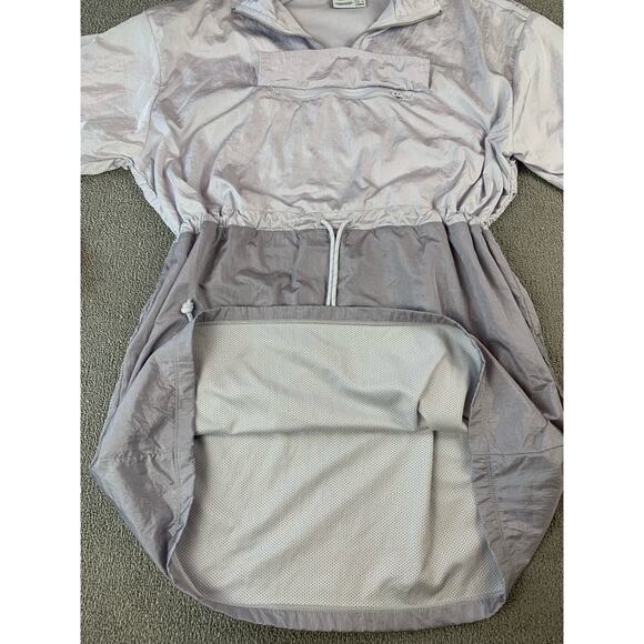 Adidas Windbreaker Pullover Jacket Drawstring Waist Gray Silver Size Medium - Picture 8 of 15